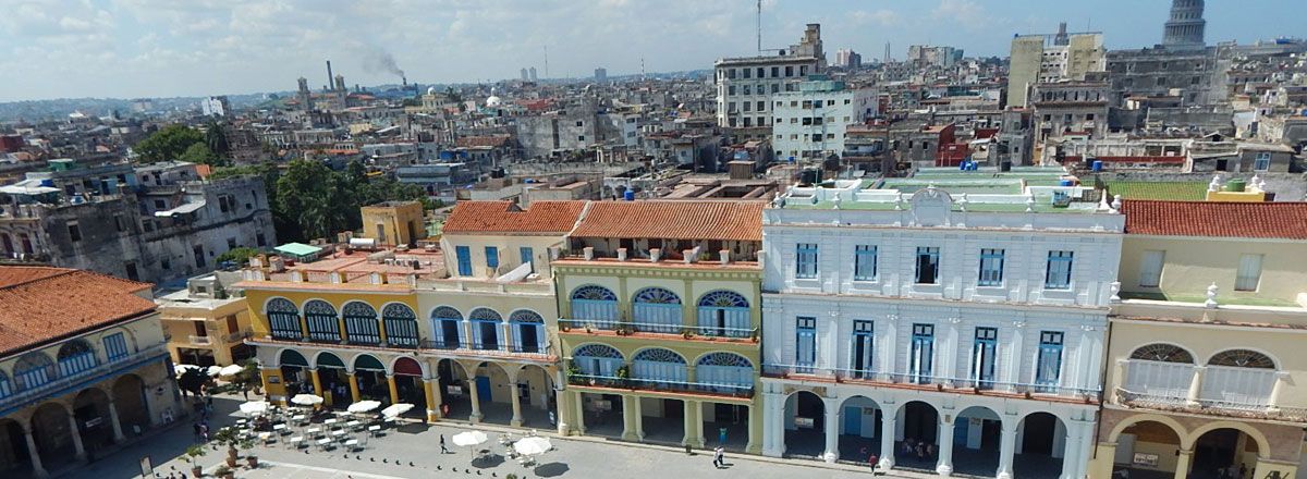 Aerial view of old plaza havana cuba