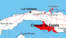 peninsula de zapata map cuba 
