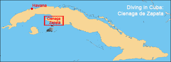diving in peninsula de zapata tour map cuba