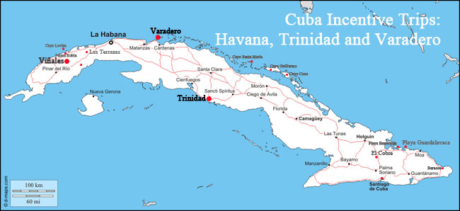 havana trinidad varadero tour map