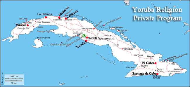 yoruba religion and the cuban culture tour map